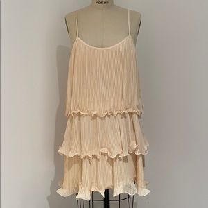 H&M Pleated Tiered Ruffle Mini Dress